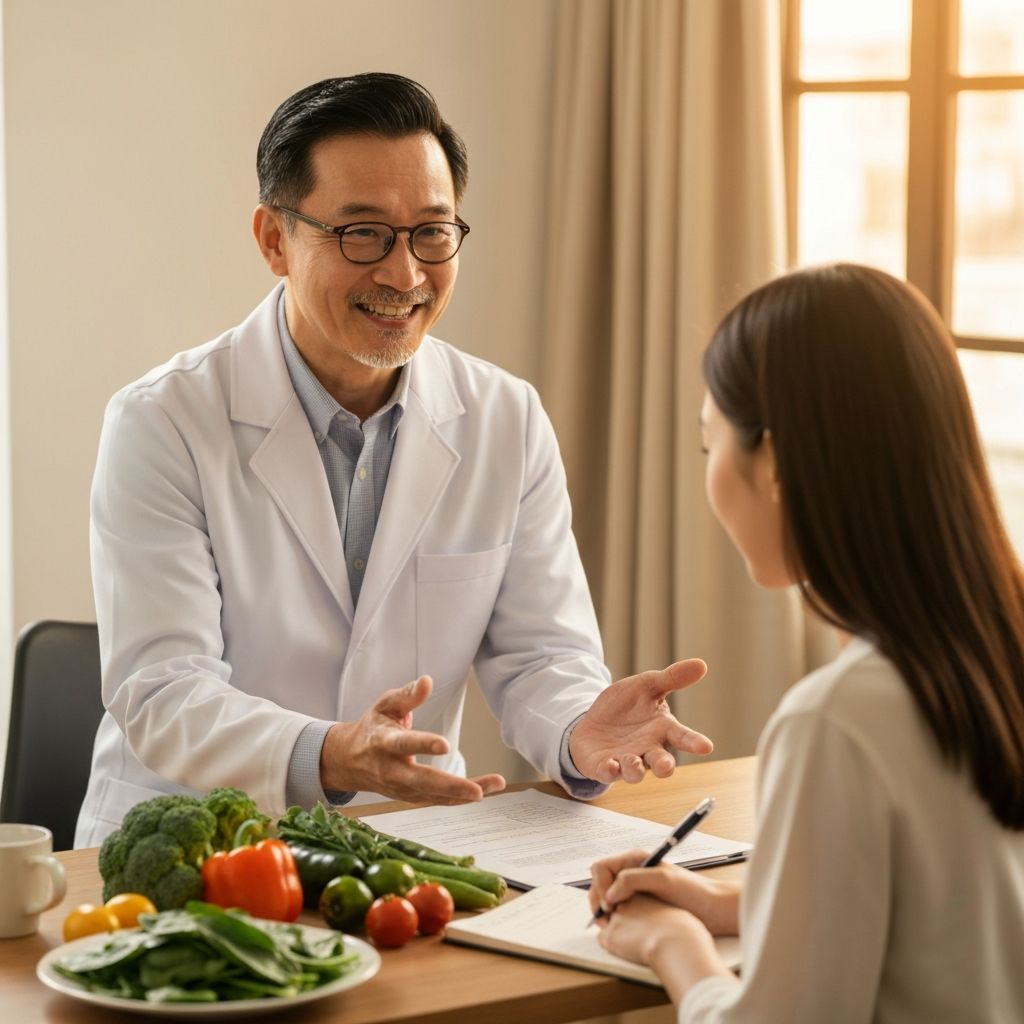 Nutritionist guidance with healthy food options